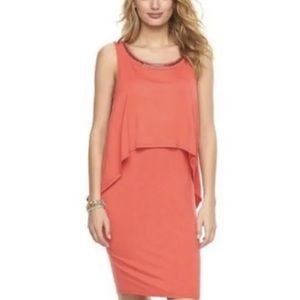 Juicy Couture Sz L Coral Dress Embellish Beaded Tank Dress